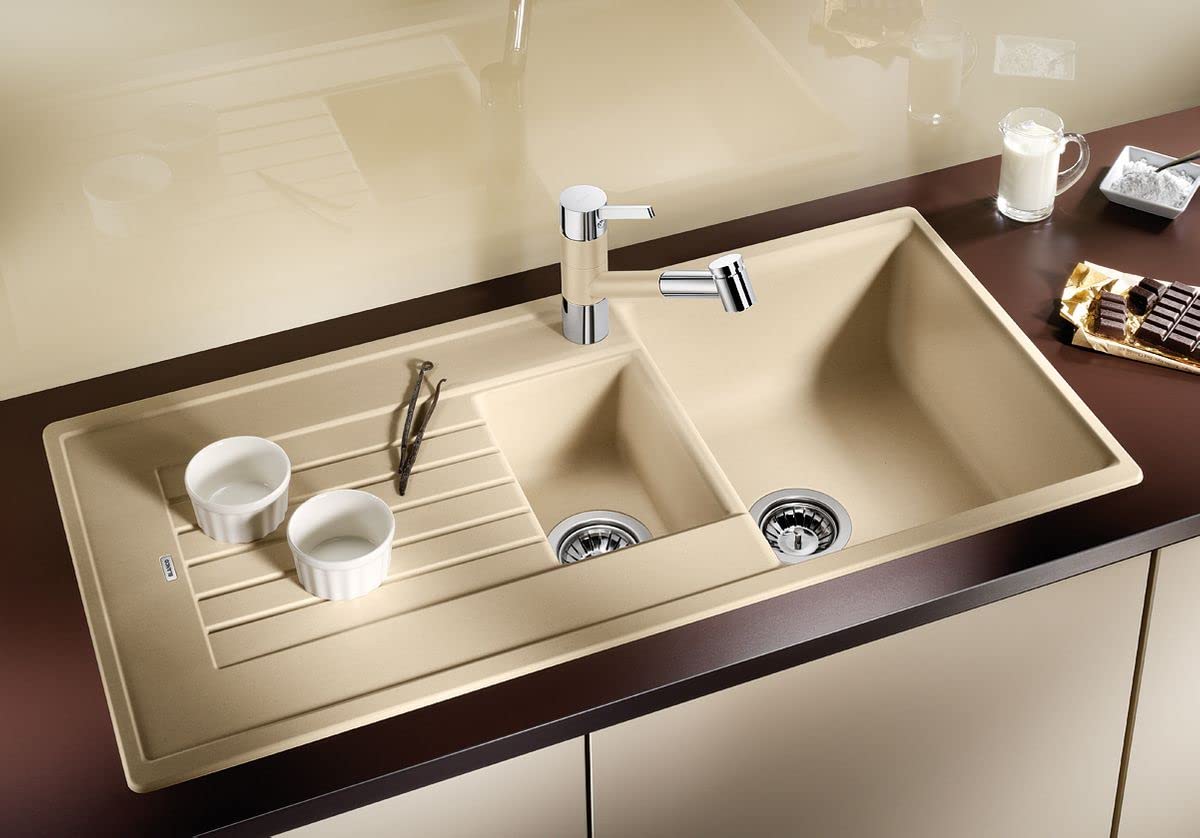 Blanco Zia 6s Évier 2 bacs Argenté 365 x 450 mm 19 cm 1000 mm 500 mm