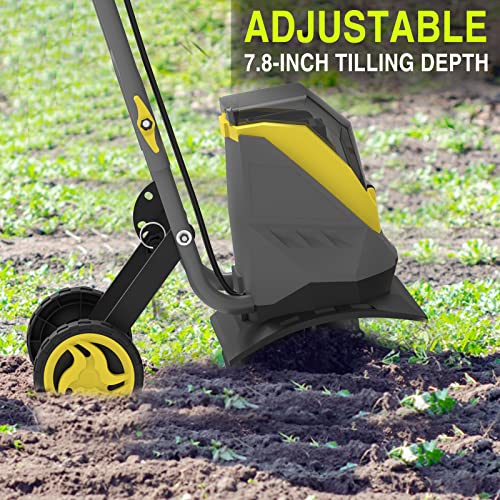 Powersmart 40V Cordless Garden Tiller/Cultivator 12 Inch, 2 * 4.0Ah Battery And Charger Included #TOP5