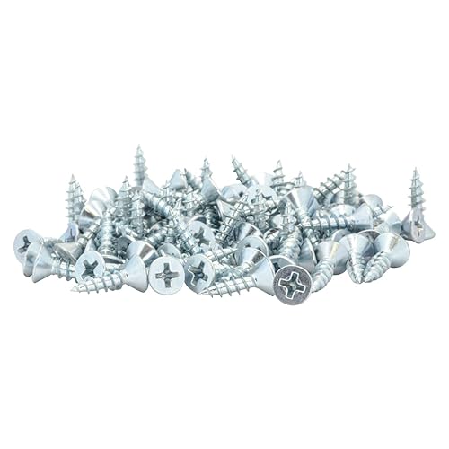 Rok Hardware 1000 Pack #6 x 1/2" Rosca gruesa Phillips Tornillos de madera de cabeza plana Zinc MDF