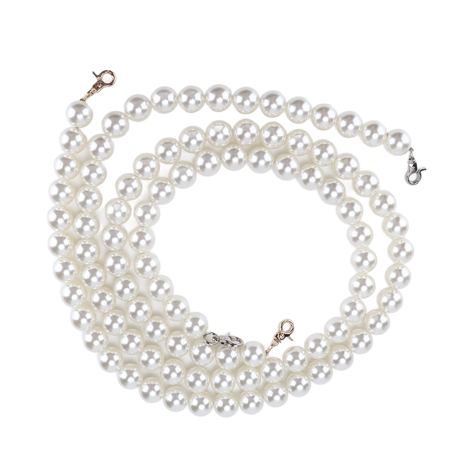 Imitation Pearl Chains, Exquisite Shiny Fashionable Concise Strong Durable Bag Strap for Bags Accessories for Mobile Phones Decorations(1.2m)