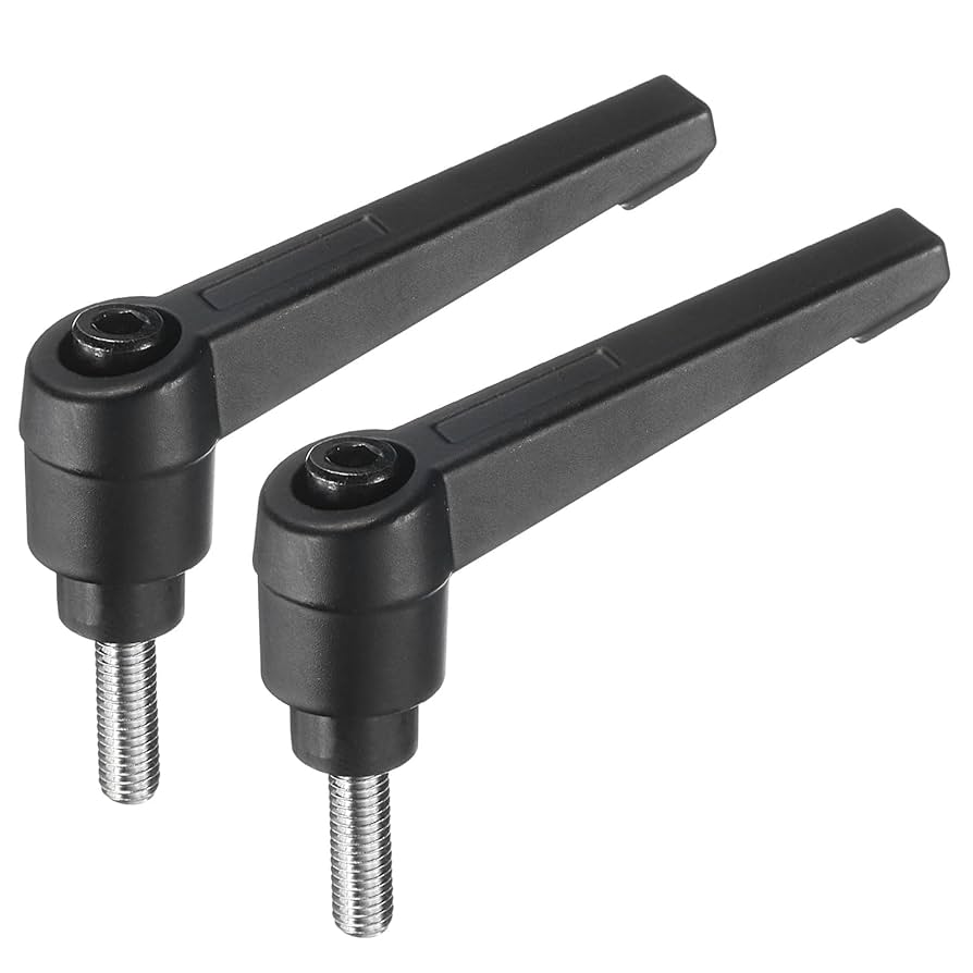 Uxcell 4Pcs M6 X 12mm Adjustable Knobs Handle Male Thread Push Button Ratchet Quick Release Locking Rotating Bolt For Lathe Machinery, Black