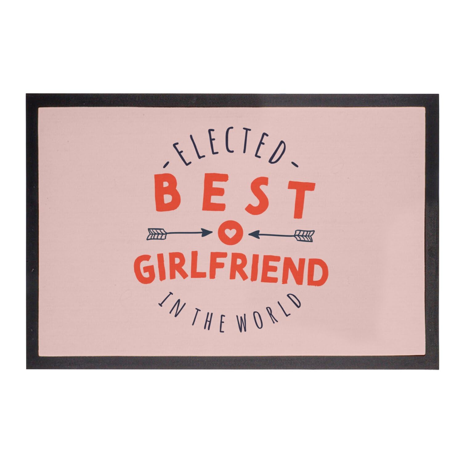 Paillasson rose best girlfriend : cadeau d'amour 60x40 cm