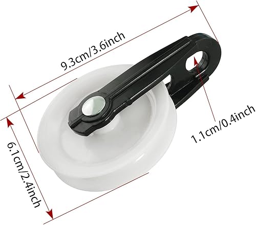 Miniatura 2 de Polea de cuerda de nailon de 2 pulgadas de diámetro para tendederos al aire libre, kit de polea de línea de ropa, polea de cuerda de alambre, polea