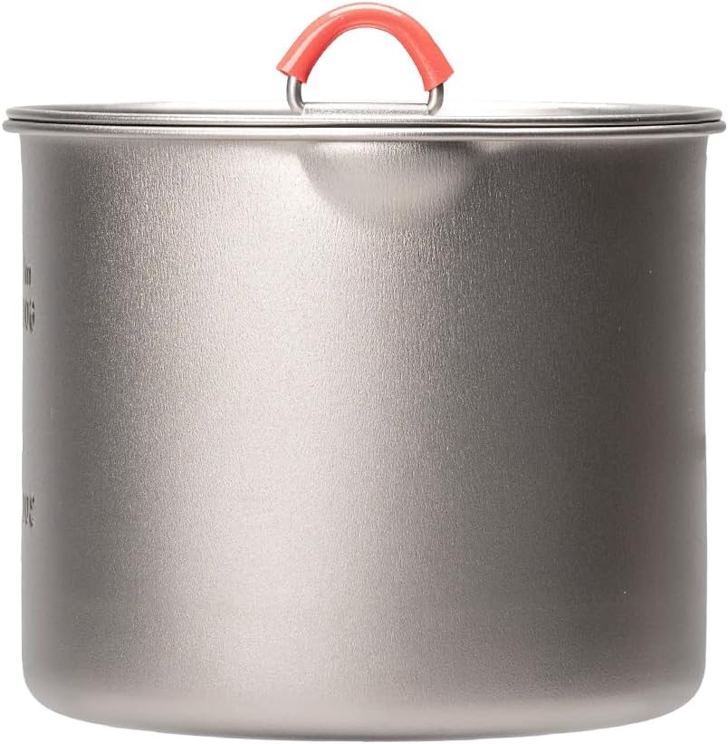 Evernew Titanium Lightweight Camping Mug Pot w/Folding Handle Set, 900ml