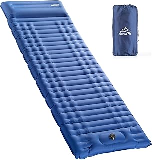 Elegear Self Inflating Sleeping Pad for Camping, 4" Ultra-Thick Camping Mattress Pad with Pillow Built-in Foot Pump Sleepi...