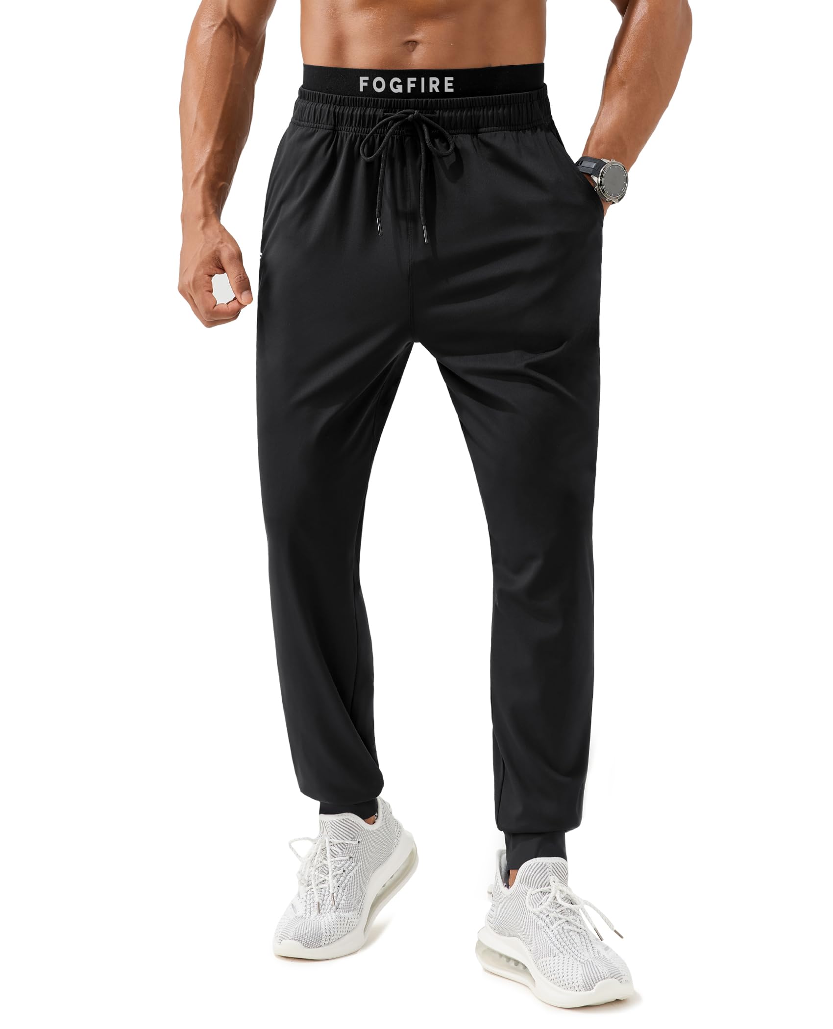Mens Joggers with Zipper Pockets Lightweight Athletic Sweatpants Tapered Pants for Men Workout Running Hiking Gym