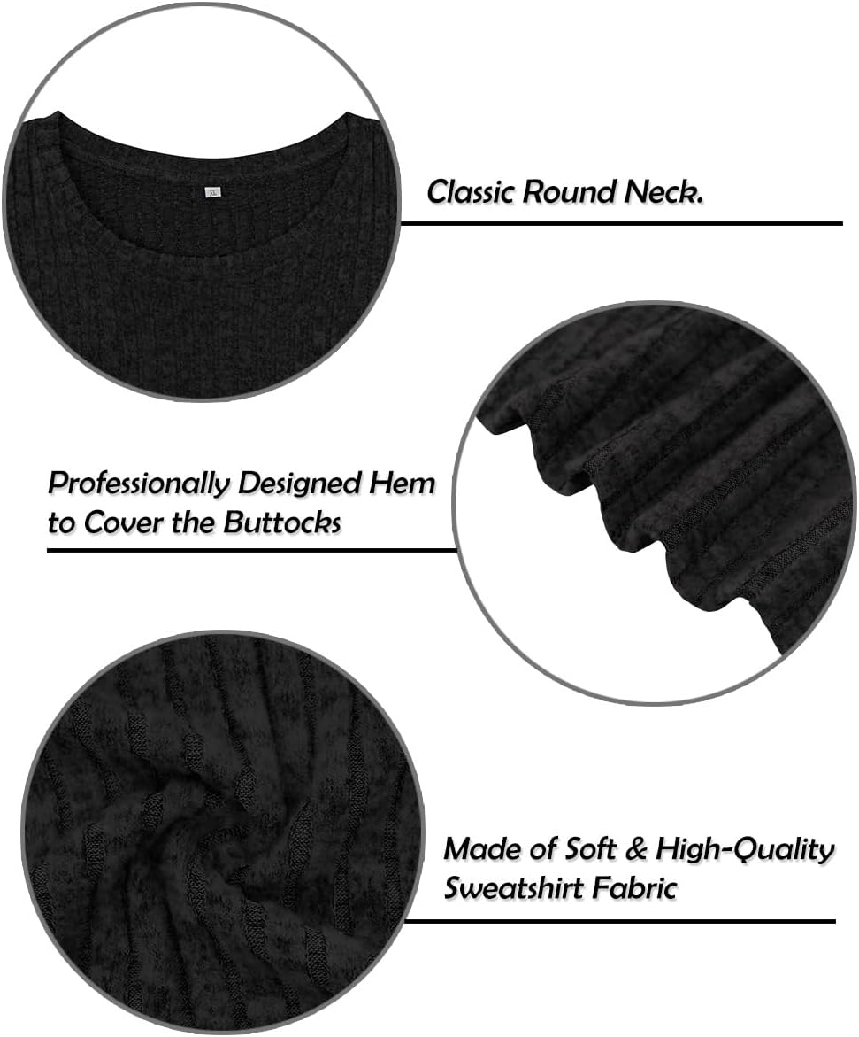 TIYOMI Plus Size Tunic Tops Long Sleeved Round Neck Tee Knit Sweater Outfits Fall Autumn Winter Shirt XL-5XL - Image 6