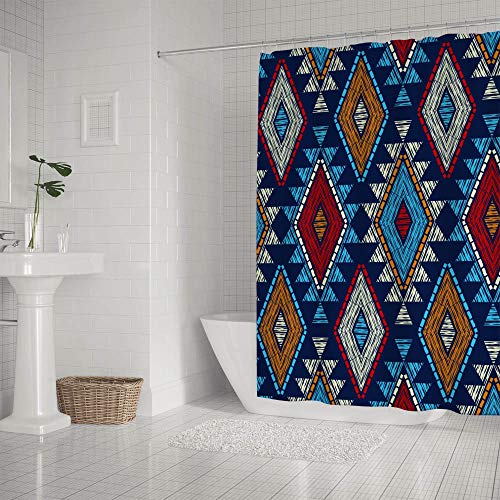 Rideau de douche en polyester texturé motif patchwork élégant - 3