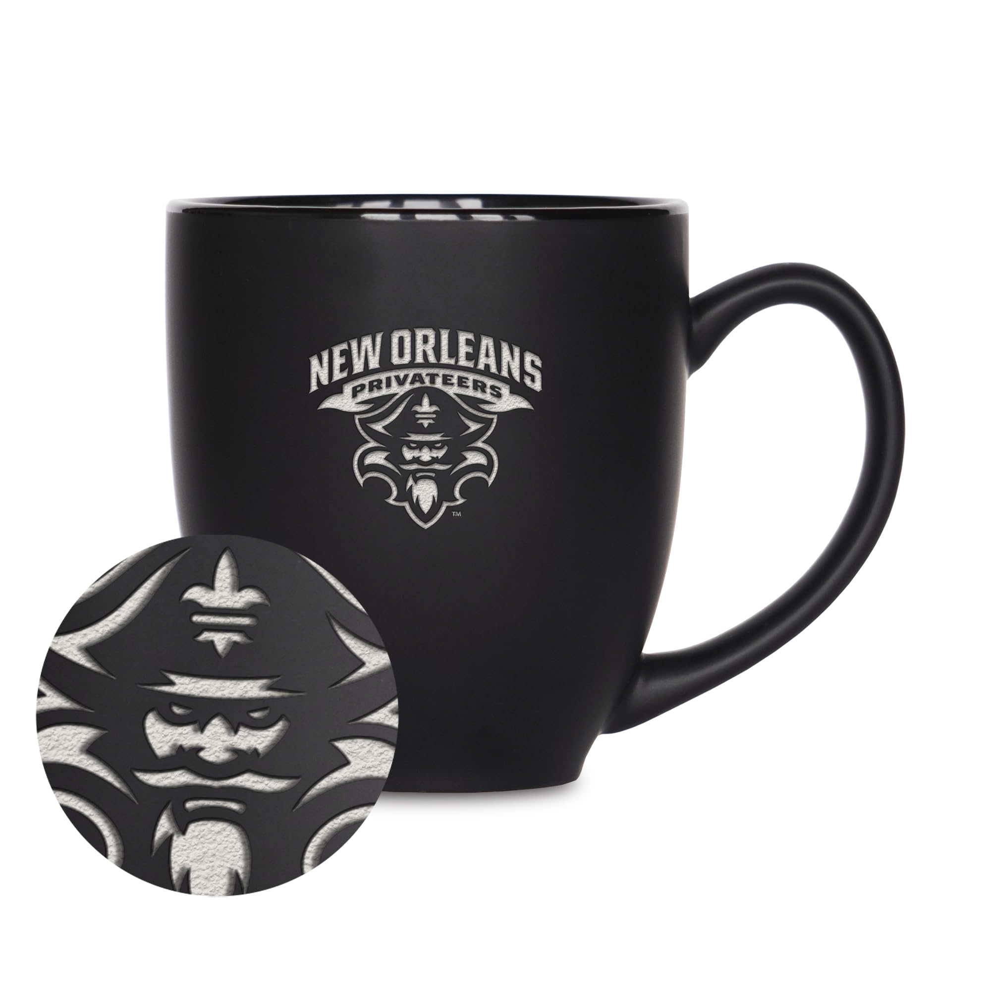Mug New Orleans Privateers en céramique gravée laser élégance noire mate