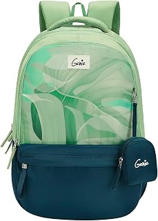 Genie School Backpack For Girls |19 In-40 Ltr with Laptop Sleeve, Rain Cover and Three Compartments with Padded Shoulders... Price In India