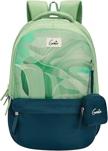 Genie School Backpack For Girls |19 In-40 Ltr with Laptop Sleeve, Rain Cover and Three Compartments with Padded Shoulders...