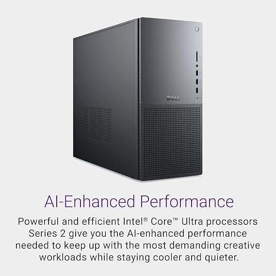 Dell Tower Plus EBT2250 Desktop Computer - Series 2 Intel Core Ultra 7 265 20-Core CPU up to 5.3 GHz, 16GB DDR5 RAM, 16TB (2 x 8TB) SSD, GeForce RTX 4060 8GB GDDR6, Windows 11 Home, Graphite