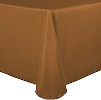 Vista 14 de Ultimate Textile Mantel ovalado de lino de poliéster de 54 x 96 pulgadas, color amarillo claro