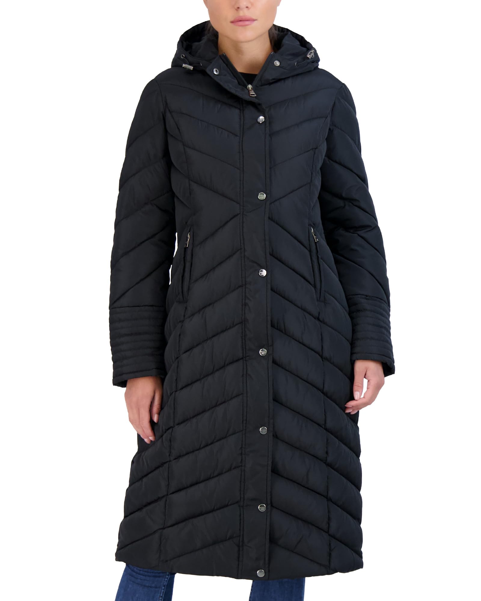 Womens Maxi Puffer Winter Coats - Long Quilted Jackets for Women Weather Resistant Puffer Parka Hooded Jacket