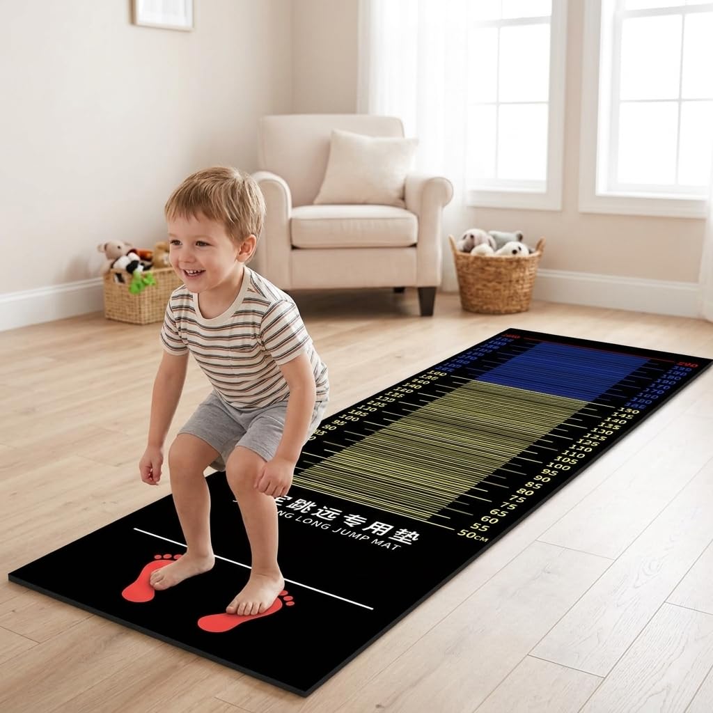 Tappetino Salto in Lungo Allenamento, per Bambini e Adulti, in Gomma Antiscivolo per Agilità e Coordinazione, style to 2
