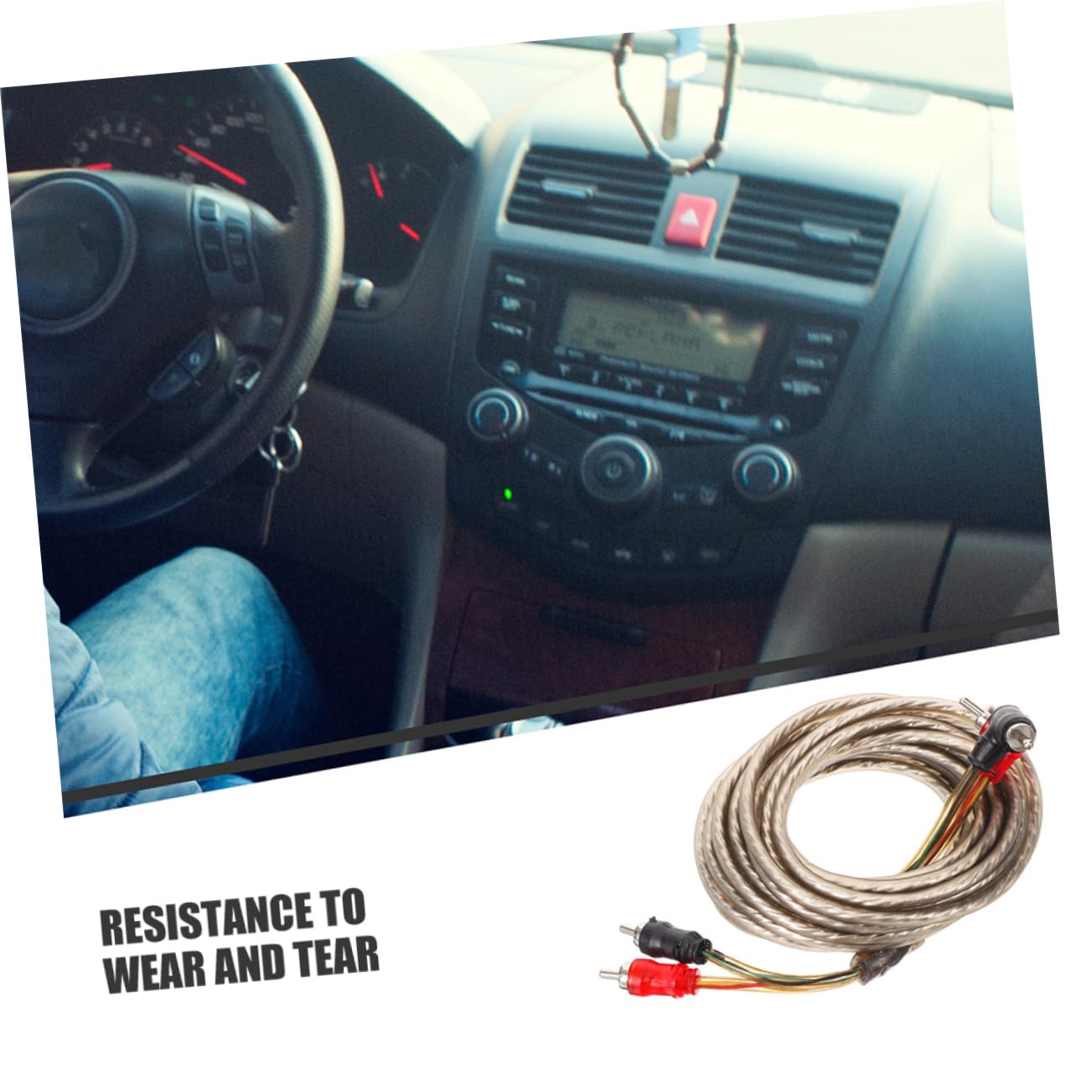 Mikinona 5m Car Amplifier Wiring Kit with RCA to Speaker Cable Adapter Durable Subwoofer Wire for Easy Installation Car Audio Systems Compatibility Sound Quality