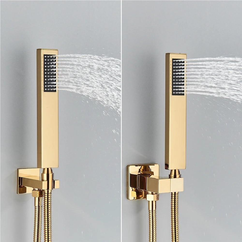 Handshower Head 150cm Stainless Steel Shower Hose Shower Faucet Sprayer Head Wall Mounted Faucet Accessories(Matte Black C)