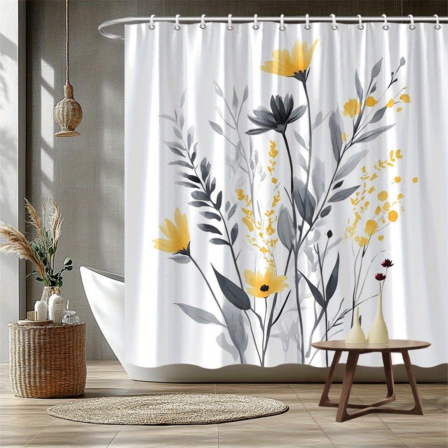 Rideau de douche fleurs jaunes pour illuminer votre intérieur - 2