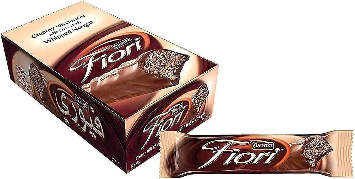 Quanta Fiori, Milk Chocolate with Cocoa Rich Whipped Nougat, 12x28g