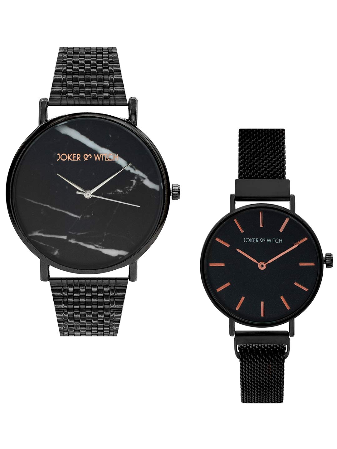 Joker & Witch Stainless Steel James & Florida Couple Analog Watch Gift Set For Men And Women, Black Dial, Black Band (B08WRPJG68) Amazon Price History, Amazon Price Tracker