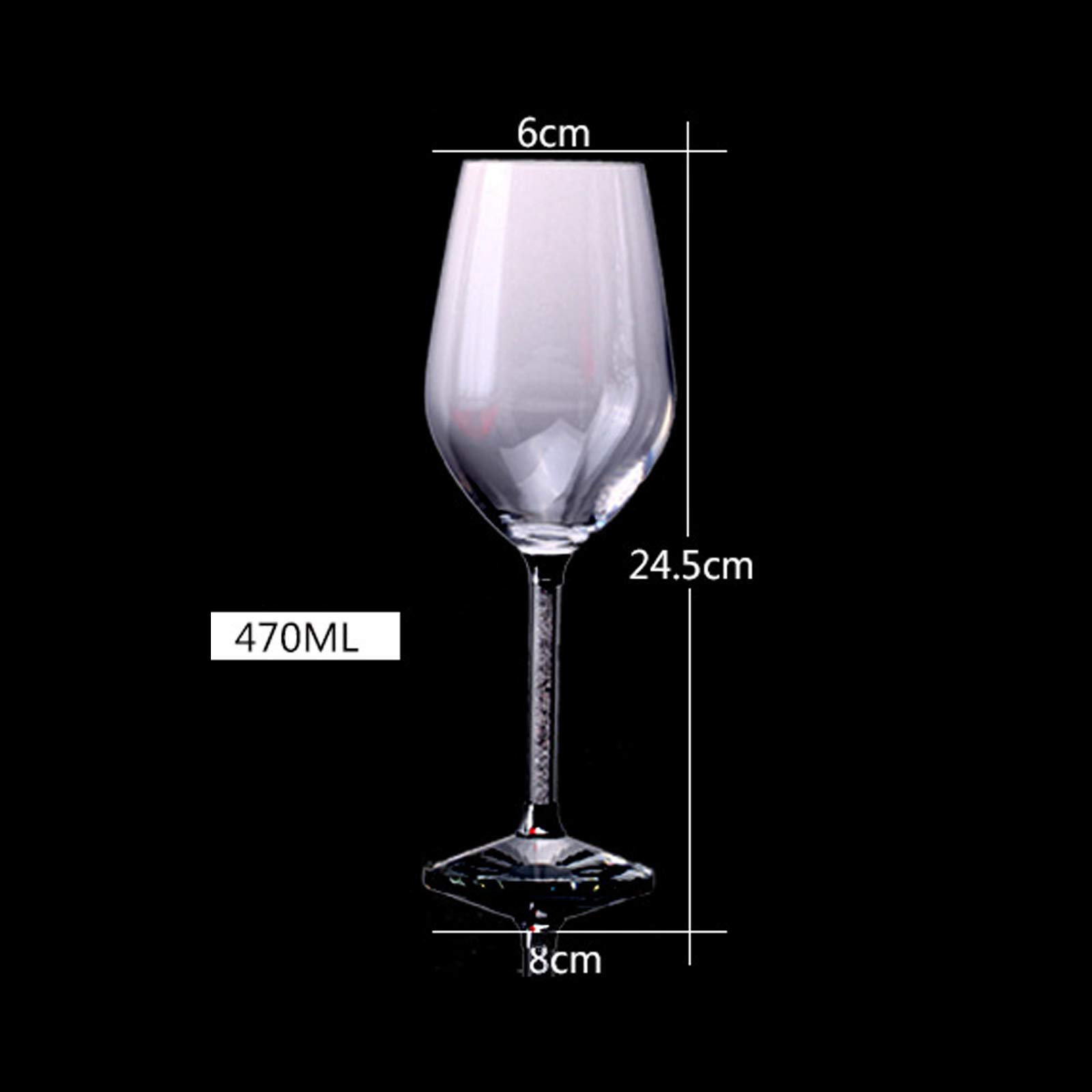 JHM-Copa de Vino de Diamante Vaso Diseñada para Varias Variedades de UVA Cumpleaños Boda con Maleta de Cuero Rojo Caja de Regalo