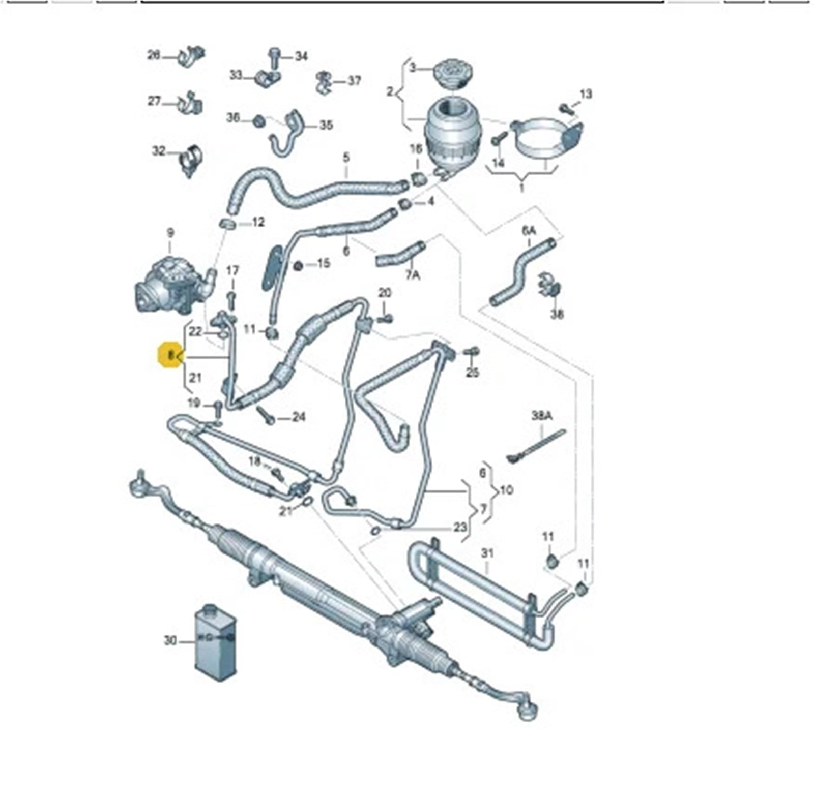 Pompa ciśnieniowa wspomagania Przewód oleju wysokiego ciśnienia układu kierowniczego LHD do Audi A4 B8 S4 A5 S5 2008-2012 8K1422893DB 8K1422893DP