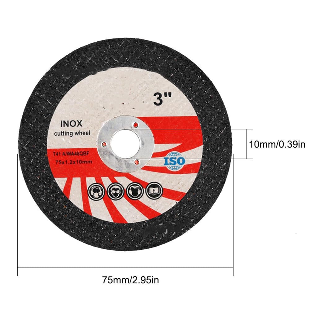 10 X 3Inch Mini Cutting Disc Resin Cut Off Grinding Wheel 75mm Cutting Disc for Angle Grinder Wood Metal Sanding Cutting Tool