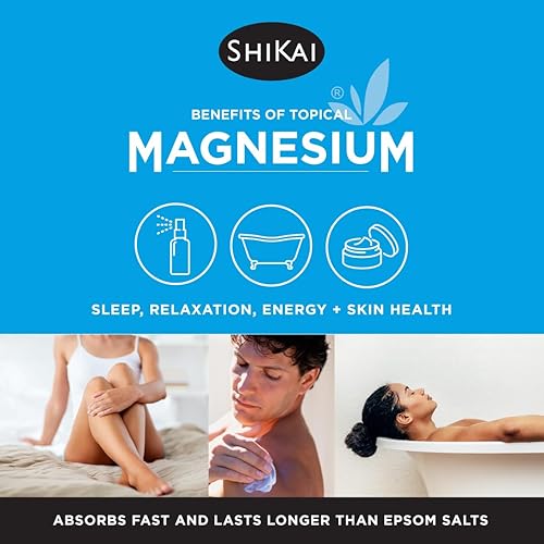Miniatura 3 de ShiKai Magnesium Body Ease Spray (3.75 fl oz)  Spray tópico para aliviar músculos y articulaciones  Proporciona beneficios del magnesio  Refresca y