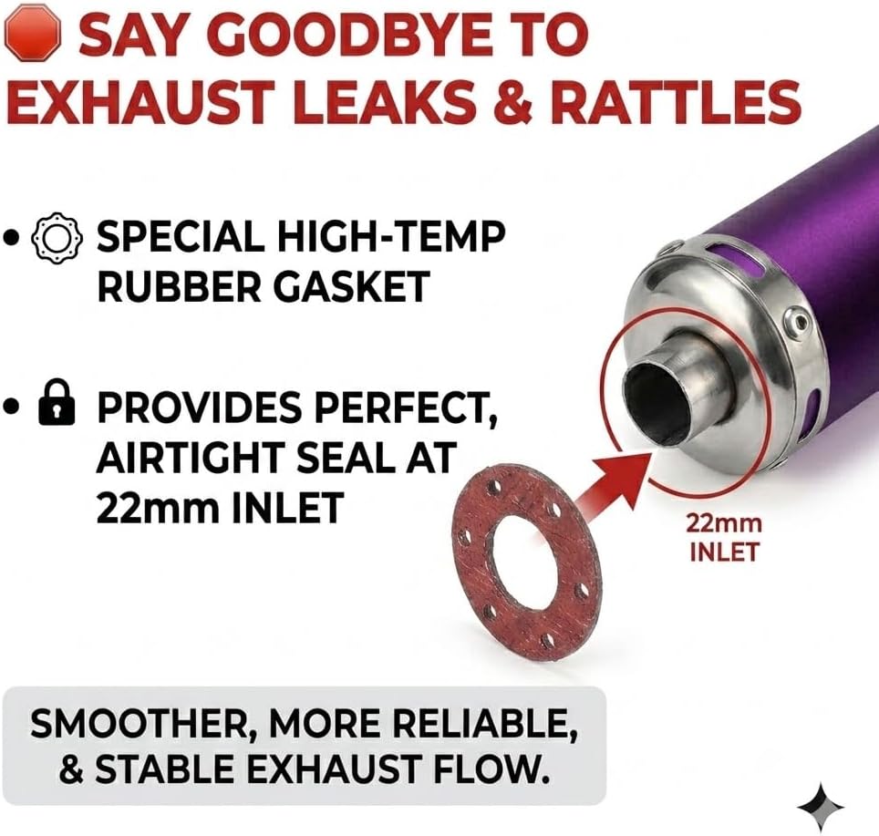 BADASS SHARKS 22mm Exhaust Muffler 2-Stroke 50cc-150cc Dirt Bikes Scooter