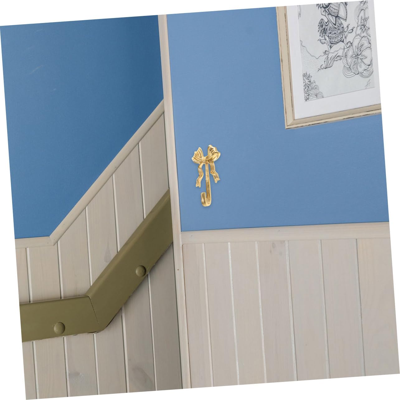 Veemoon Ganchos de Pared Lazo de Latón Dorado 2 Piezas, Retro y Elegante