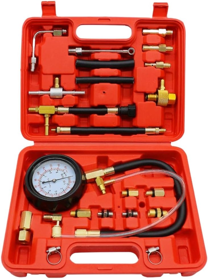 Fuel Injection Pump Pressure Tester Gauge Diagnostic Tool Set Compatible with Most Cars