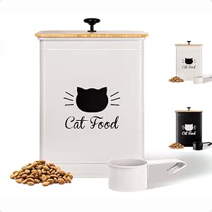 Amazon.com: Cat Food Storage Container with Scoop - 5-7 lb (25 Cup ...