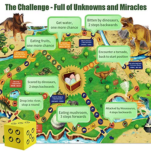 Dinosaur Toys, 20 Realistic Dinosaur Figures with 47x31 Inch Large Flight Chess Mat, Educational Realistic Dinosaur Playset to Create A Dino World，Perfect Dinosaur Toy Gifts for Kids 3-7 - Thumbnail 4