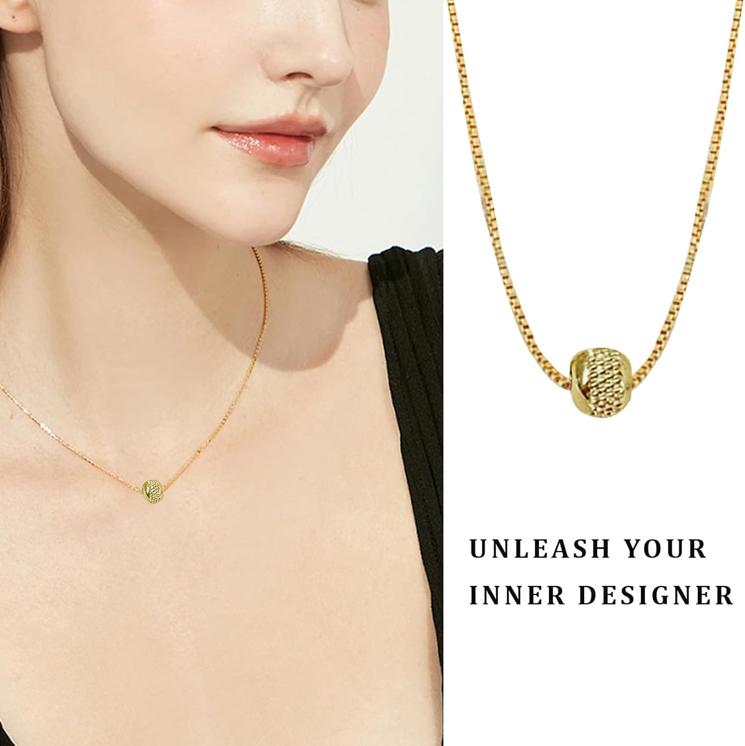 10pcs Round Large Hole Textured Spacer Beads Brass Loose Beads Charm Metal Stripe Bead for Leather Cord Snake Chain Bracelet Necklace DIY Jewelry Making (Gold) - Image 6