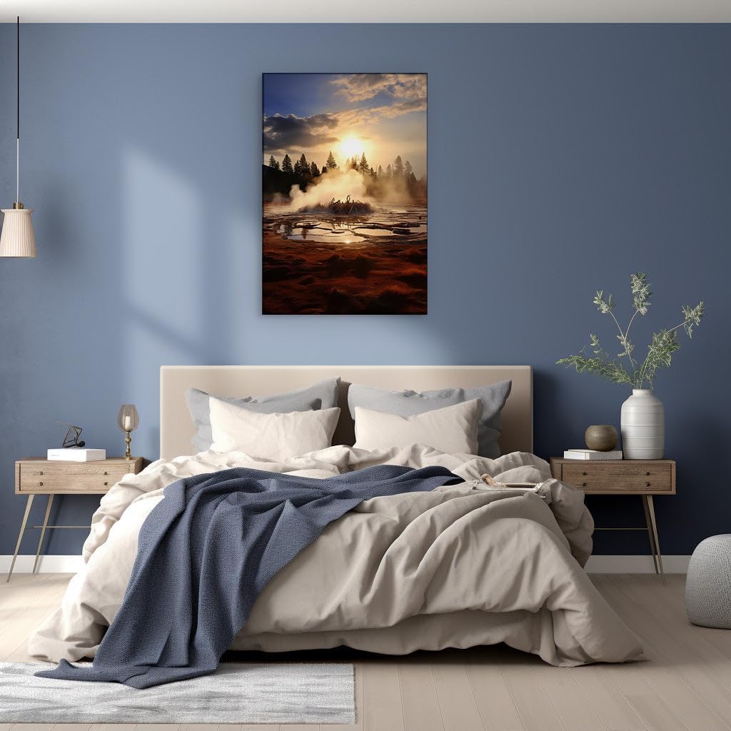 Canvas for Living room. Dawn or Dusk: Reflecting Serenity in Nature's Embrace, 27 x 18 inch Canvas Wall Art - Contemporary Masterpieces - Modern Home Decor