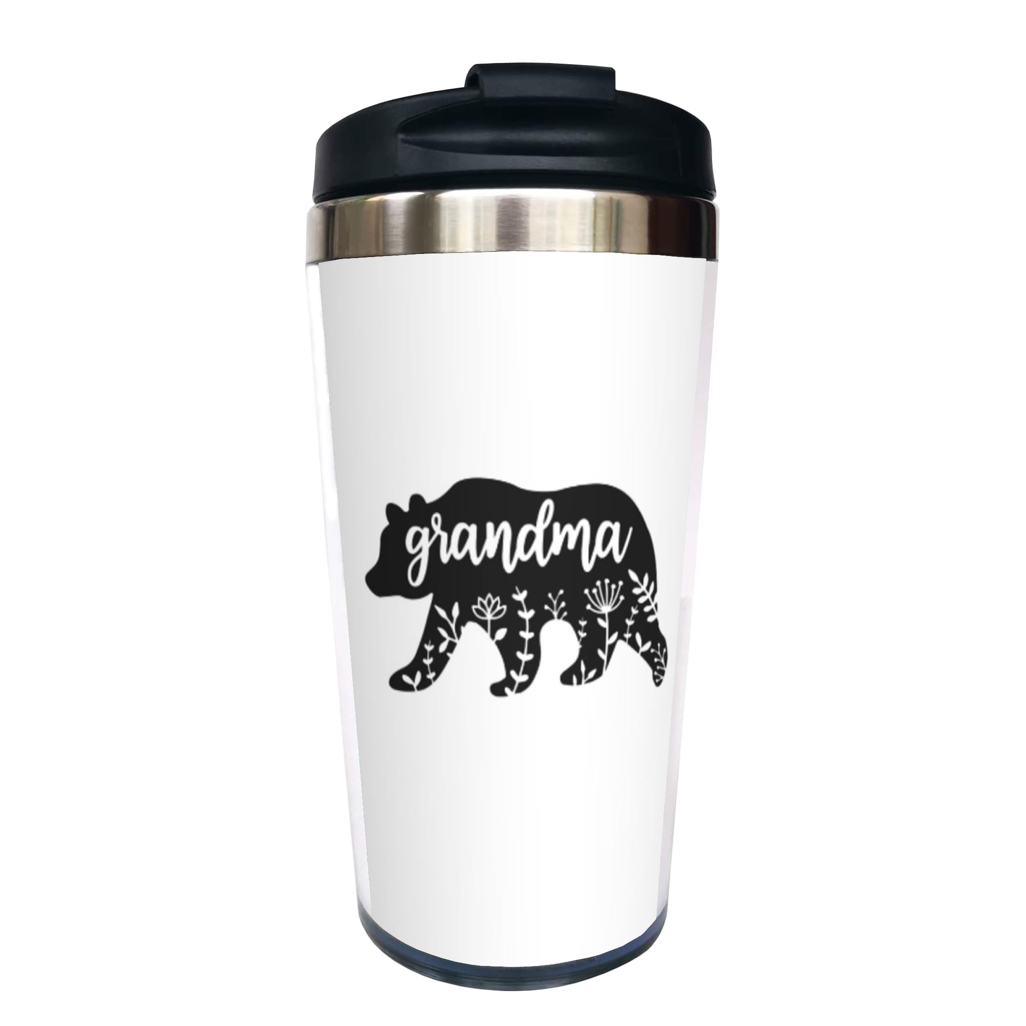 Yipaidel 13 oz Insulated Travel Coffee Mug - Funny Grandma Bear Design Stainless Steel Tumbler Cup, Gifts for Mom, Sister, Best Friend - Christmas, Mother’s Day Gift from Daughter