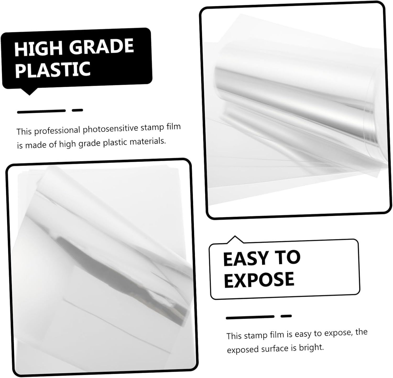 PRETYZOOM 100pcs Photosensitive Exposure Film for Stamp Making High Transparency Thermal Insulation Seal Film Mil Thickness for Projects and Crafting