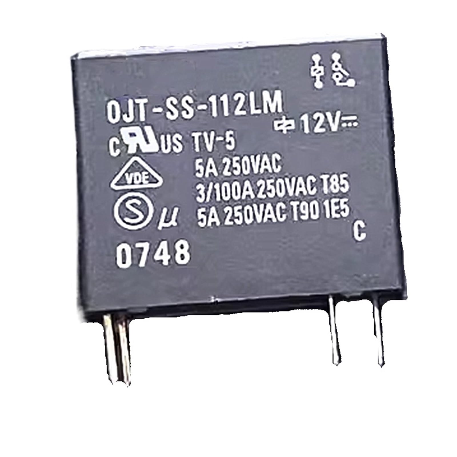 Relais de puissance OJT-SS-112LM TE Connectivity 5A 250VCA à 4 broches pour circuit imprimé