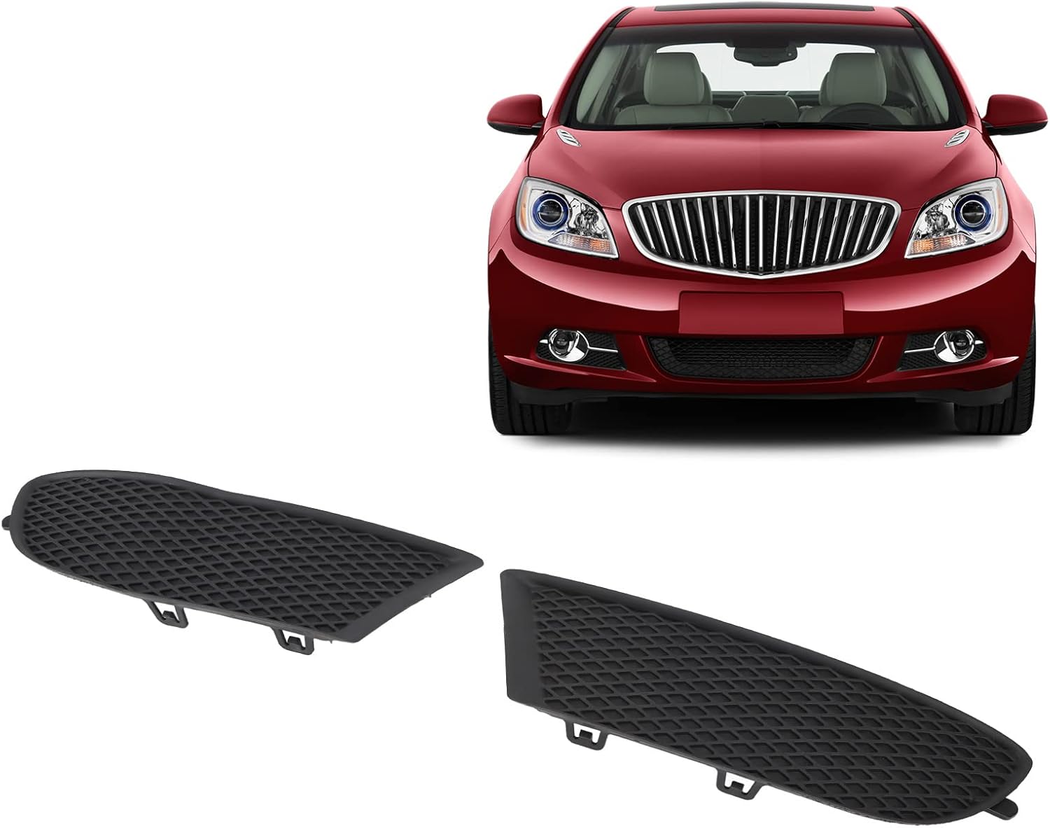 Keenso 1 Pair Fog Light Bumper Cover, Fog Light Cover Bezel 20827154 Front Left Right Bumper Trim Bezel Replacement For Verano 2012 to 2017