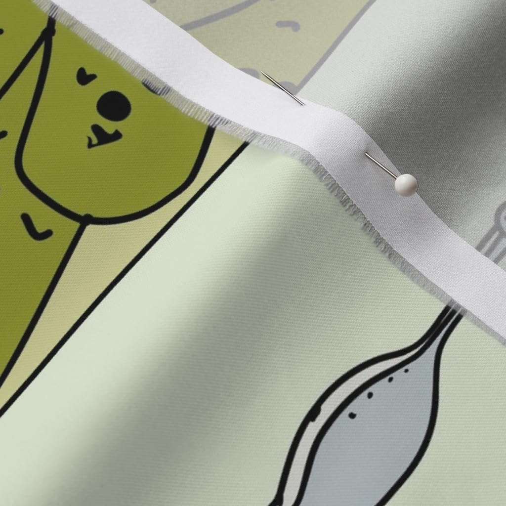 Spoonflower Fabric - Pickle Pickles Pickled Cucumbers Jars Printed on Organic Cotton Sateen Fabric by The Yard - Sewing Quilting Apparel Home Decor