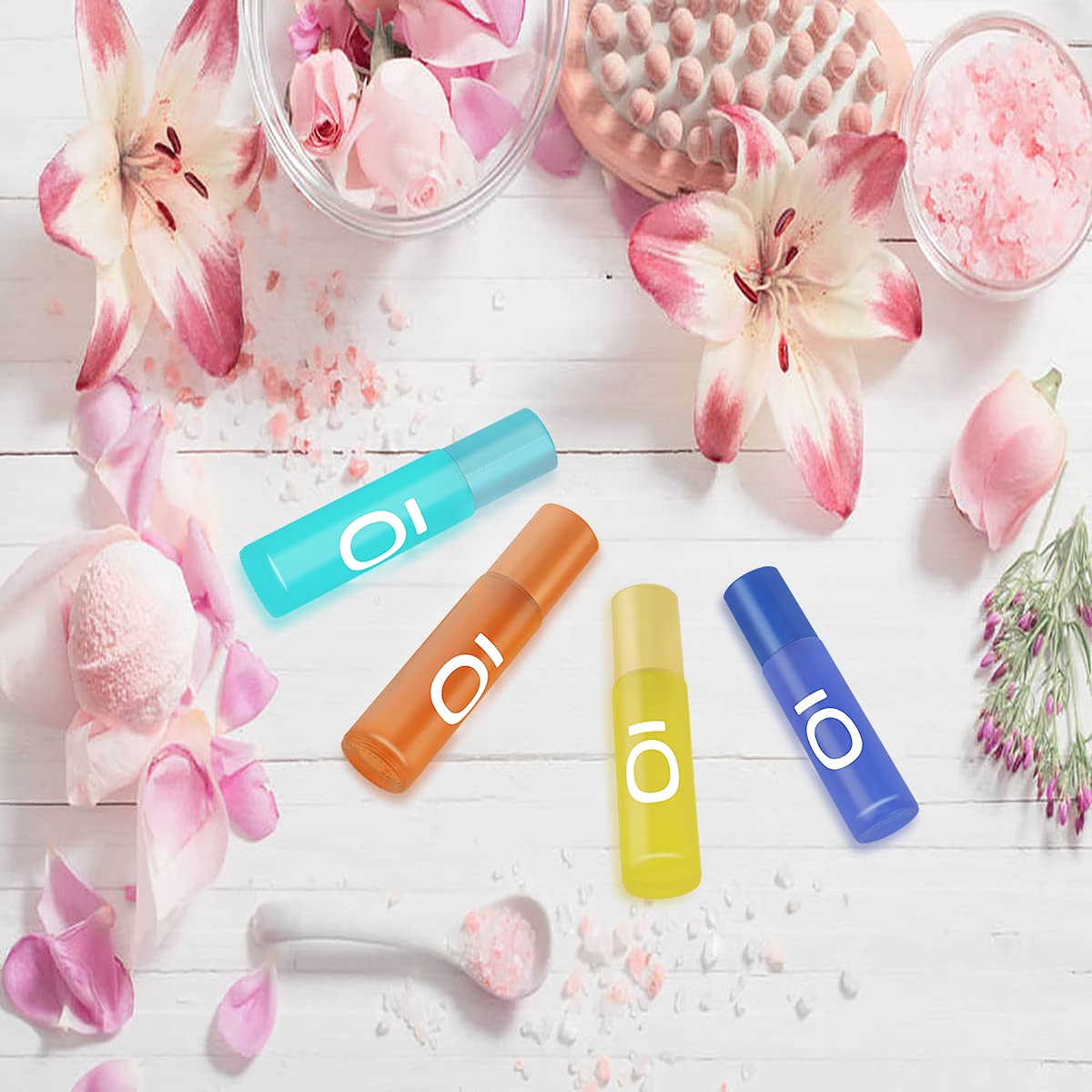 Roll On Vuoti 10ml In Vetro Con Sfera Acciaio - Per Oli Essenziali E Profumi, Kit Con Accessori (Rosa) - Foto 3