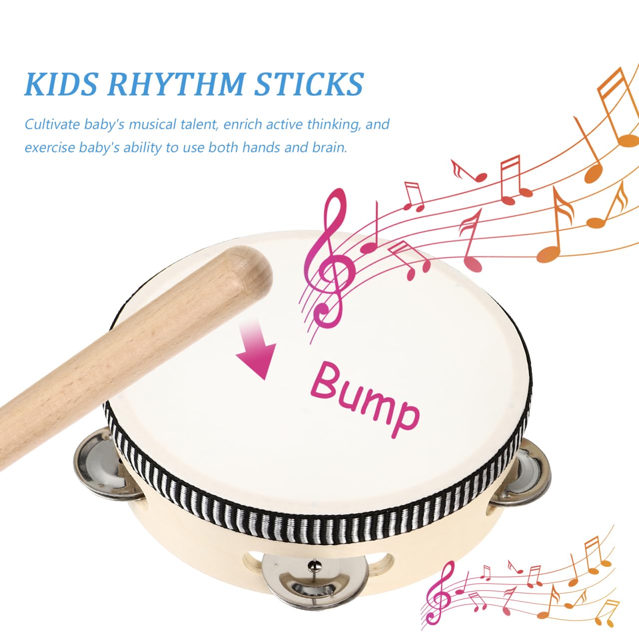 Vaguelly 6 Stück Klanghölzer Rhythmusstöcke Set Klangholz Instrument Holz Klangstäbe für Schlagzeug Bands Musikunterricht 20cm