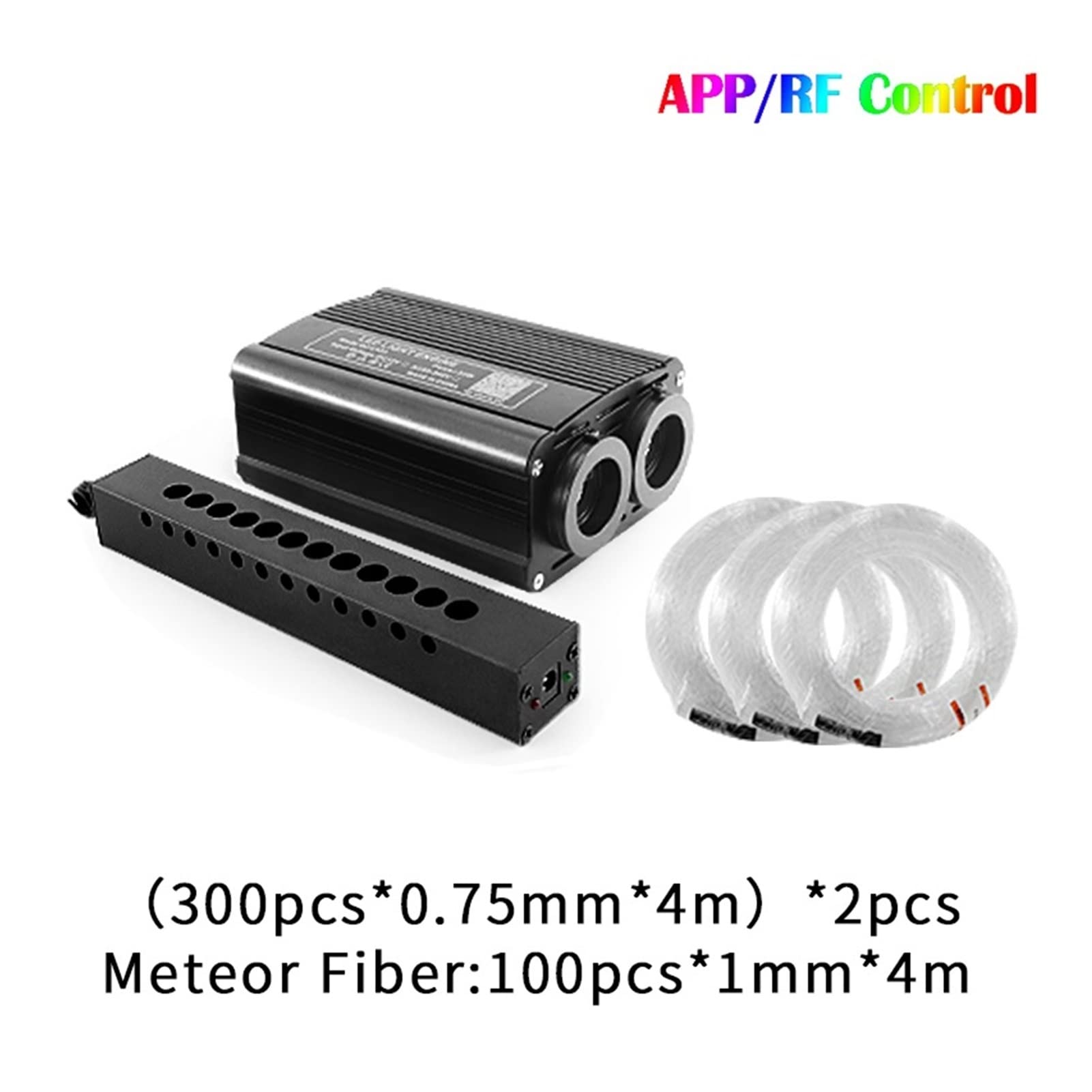 32W Meteor LED Car Starry Sky Light Dachu Gwiazdy Night Lights Auto Wewnątrz Sufit Lampy światłowodowe Lekkie Akcesoria samochodowe Wysoka Wydajność(300 0.75 4m 2pcs)