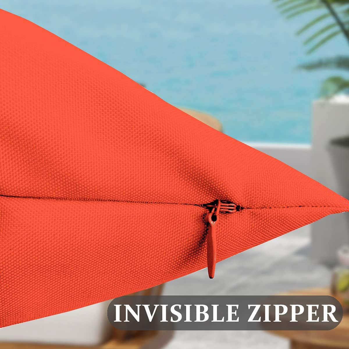 Pack of 2 Outdoor Waterproof Throw Pillow Covers Durable Vibrant Decorative Outdoor Pillows Cushion Case Pillow Shell for Patio Couch, Tent, Sunbrella (12x20 Inches, Orange) - Image 4