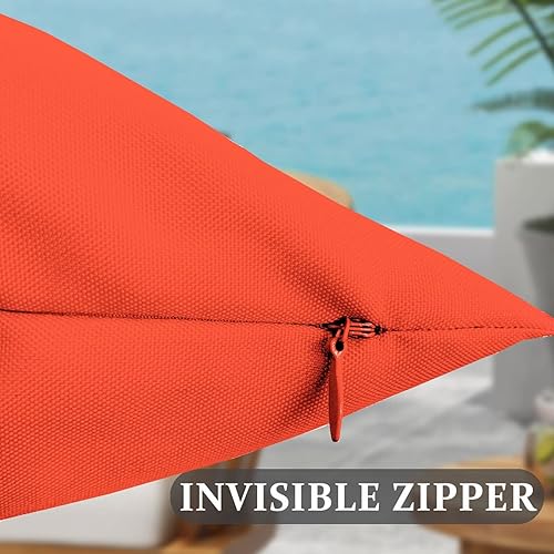 Miniatura 4 de SOFJAGETQ Paquete de 4 fundas de almohada para exteriores, impermeables, decorativas, cuadradas, resistentes al agua, para patio, sofá, tienda de