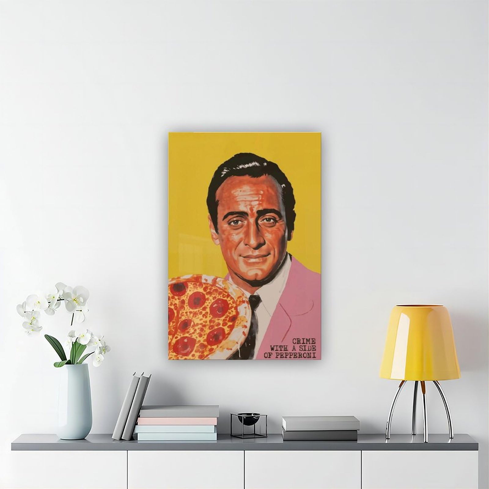 Leinwandposter "Pizza Food" im Retro-Stil der 60er Jahre, Schlafzimmer, Dekoration, Landschaft, Büro, Raumdekoration, Geschenk, 50 x 75 cm