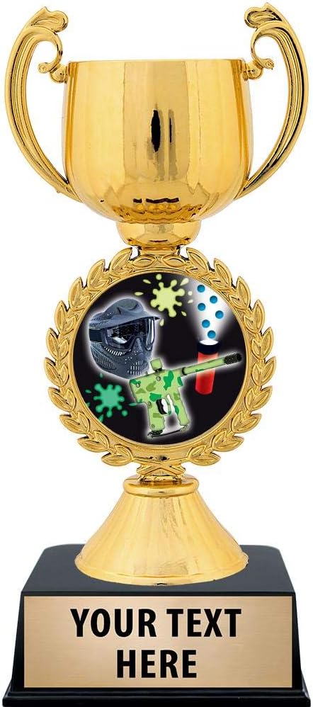 Crown Awards Personalized Paintball Trophy, 7.25" Gold Cup Paintball Trophies with Free Custom Engraving