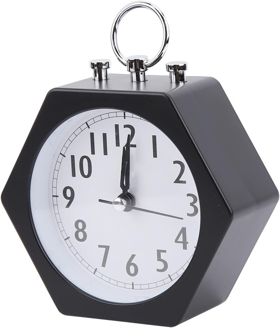 Desk Clock Desktop Alarm Clock Fashion Style Small Portable Silent Soft Wake Up Alarm Clock for Home Bedroom Study Room Office Alarm Clock for Bedroom(Black)