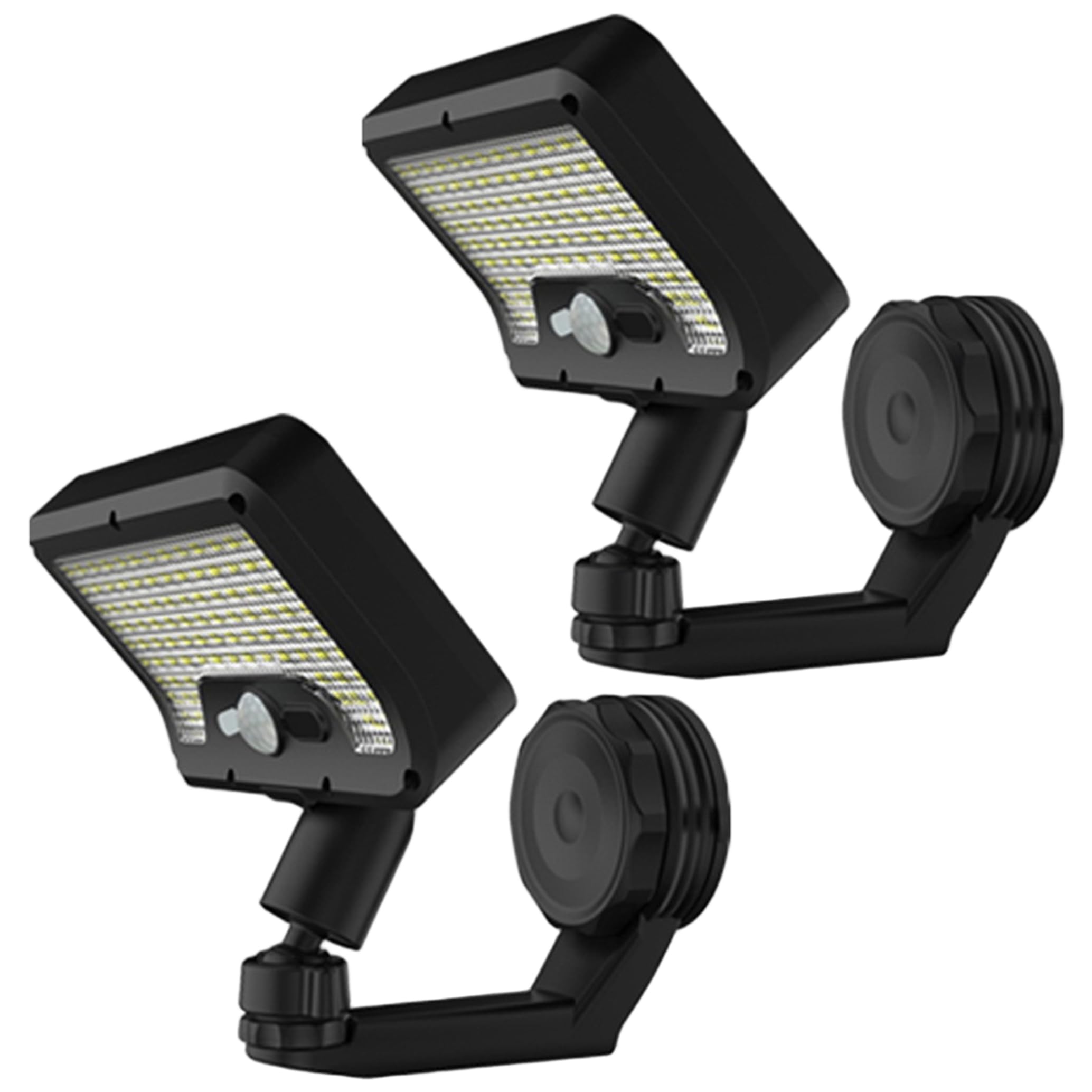 Goutdori 2PCS Magnetic Solar Lights Outdoor 600LM Bright Waterproof Solar Motion Lights Wall Light for Porch Fence Yard Garage Garden Black