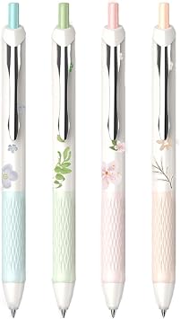 DUNBONG Water-based Gel Pens, 0.5mm Fine Point, Black Ink, Gel Ink Ballpoint Pen, Pack of 4 Multicolor
